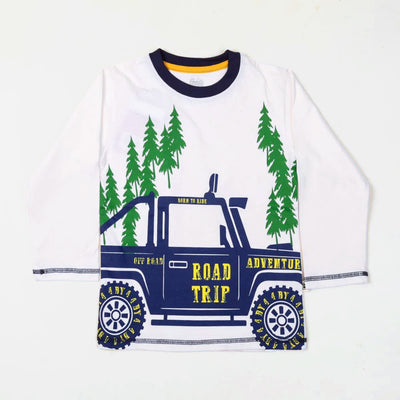 Infant Boys T-Shirt Road Trip - White
