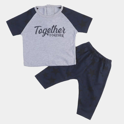 Infant Night Suit Together Forever Son - Navy