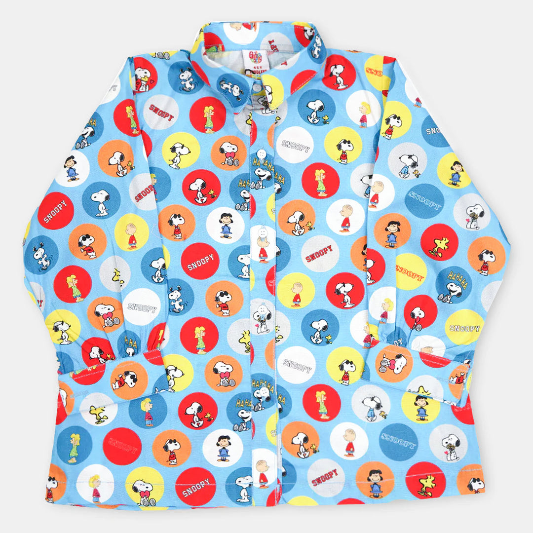 Girls Digital Print Casual Top Friend - Blue