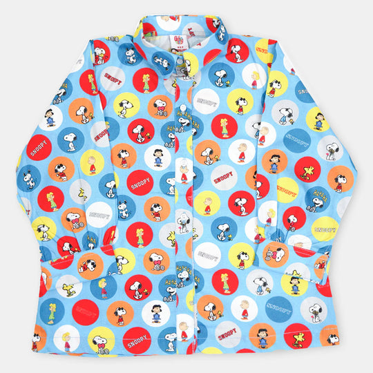 Girls Digital Print Casual Top Friend - Blue