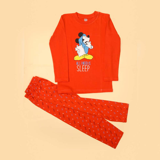 Need Is Sleep Night Suit For Boys - Orange (024)