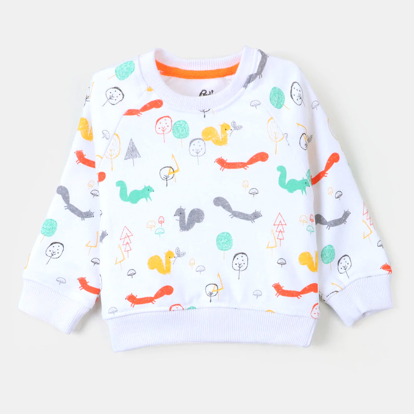 Infant Boys Sweatshirt Squirrel - White