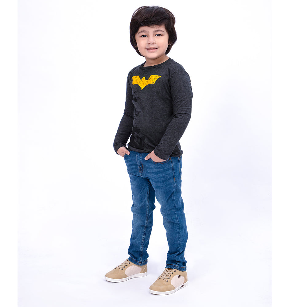 Infant Character T-Shirt For Boys - Charcoal