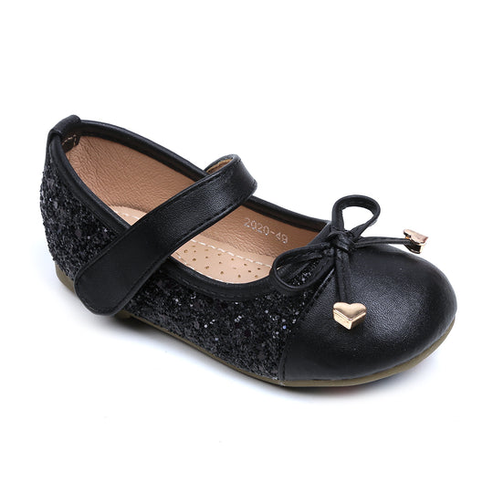 Fancy Glitter Pumps For Girls - Black