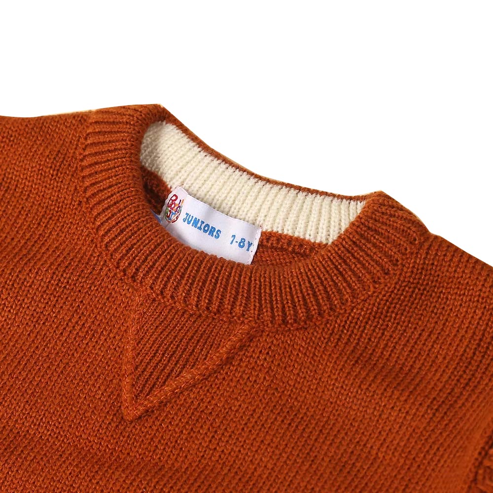 Basic Sweater For Boys - Brown