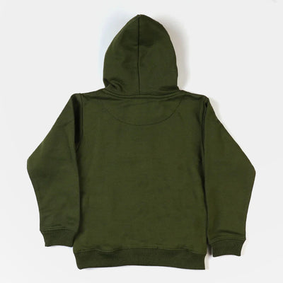 Pull Over Hooded Jacket For Girls - Olive