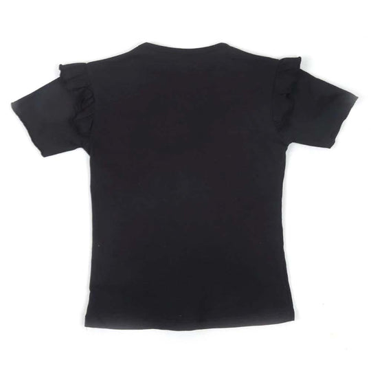 Girls Character T-Shirt- Black