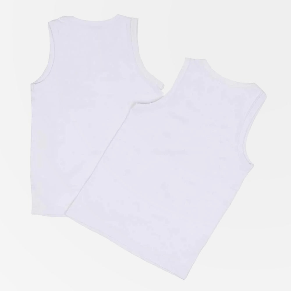 Boys Cotton Vest Pack of 2 - White
