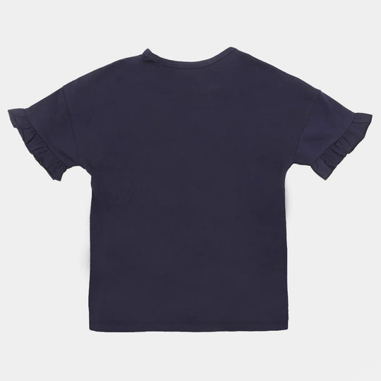 Girls T-Shirt Party Mood - Navy Blue