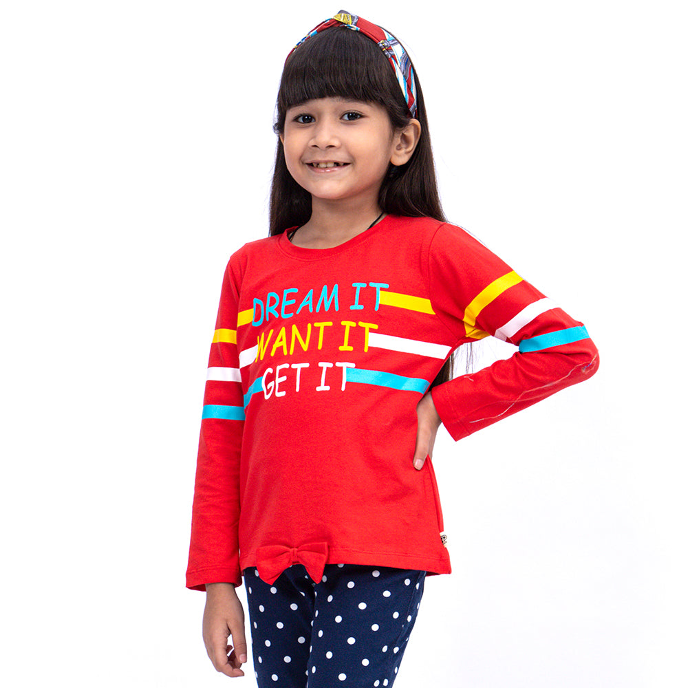 Dream It T-Shirt For Girls - Red