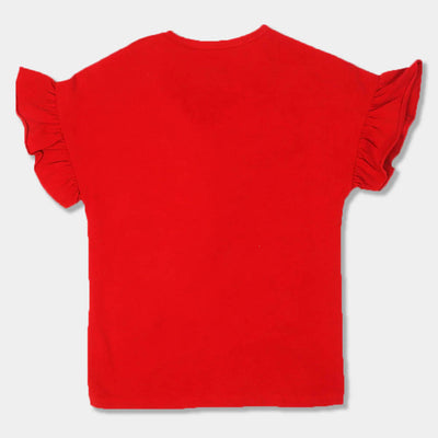 Girls T-Shirt Feeling Happy Today -Red