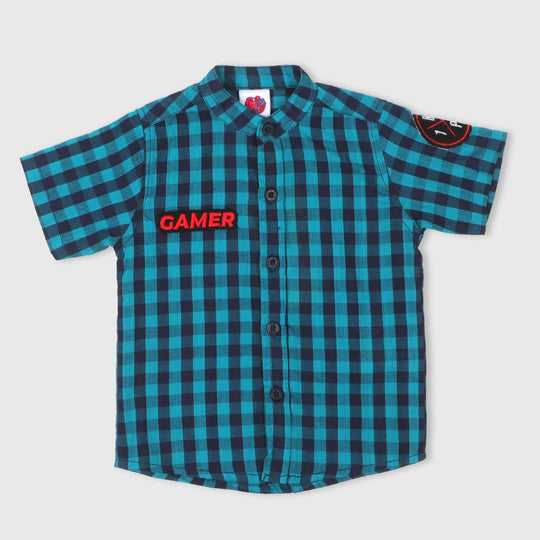 Infant Boys Casual Shirt Gamer - Navy Check