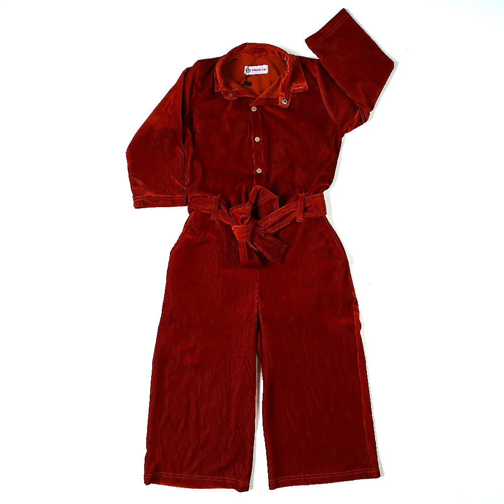 Get Ready Jump Suit For Girls -Brown