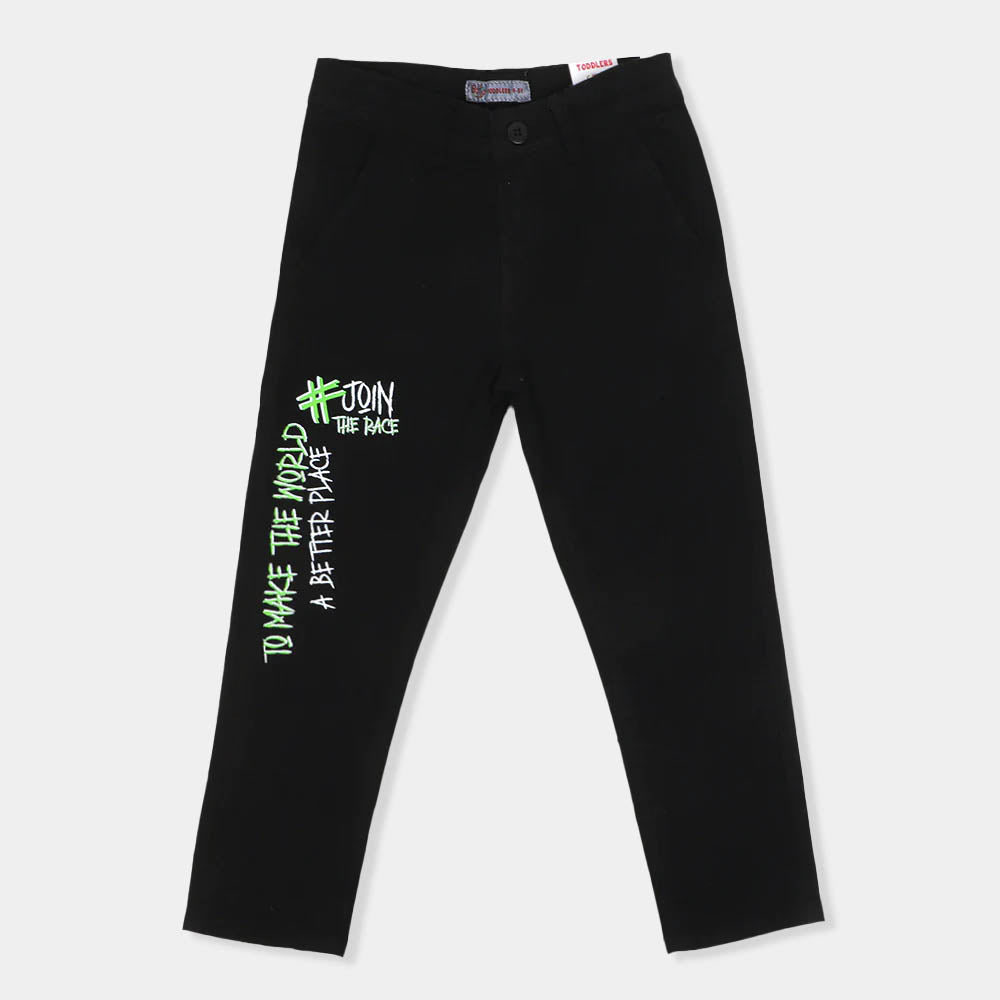 Boys Pant Cotton Stay Cool-Jet Black