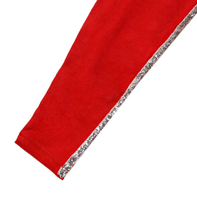 Seq Tape Tights For Girls - Red