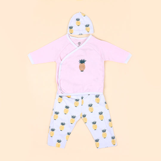 Pineapple 3 PCs Romper Set For Girls (IS-32)