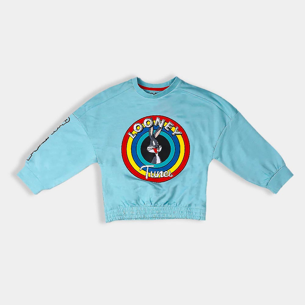 Girls Character Sweatshirt - Sky Blue