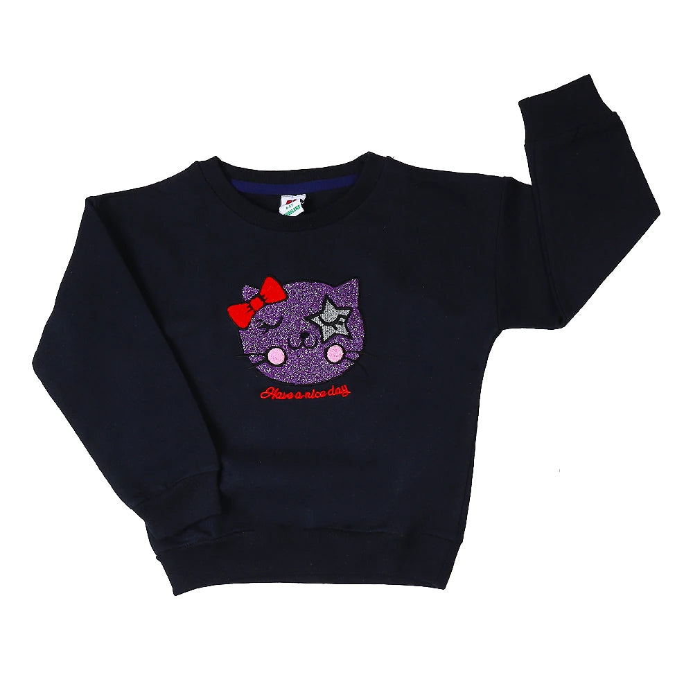 Girls Sweatshirt Have A Nice Day - Navy