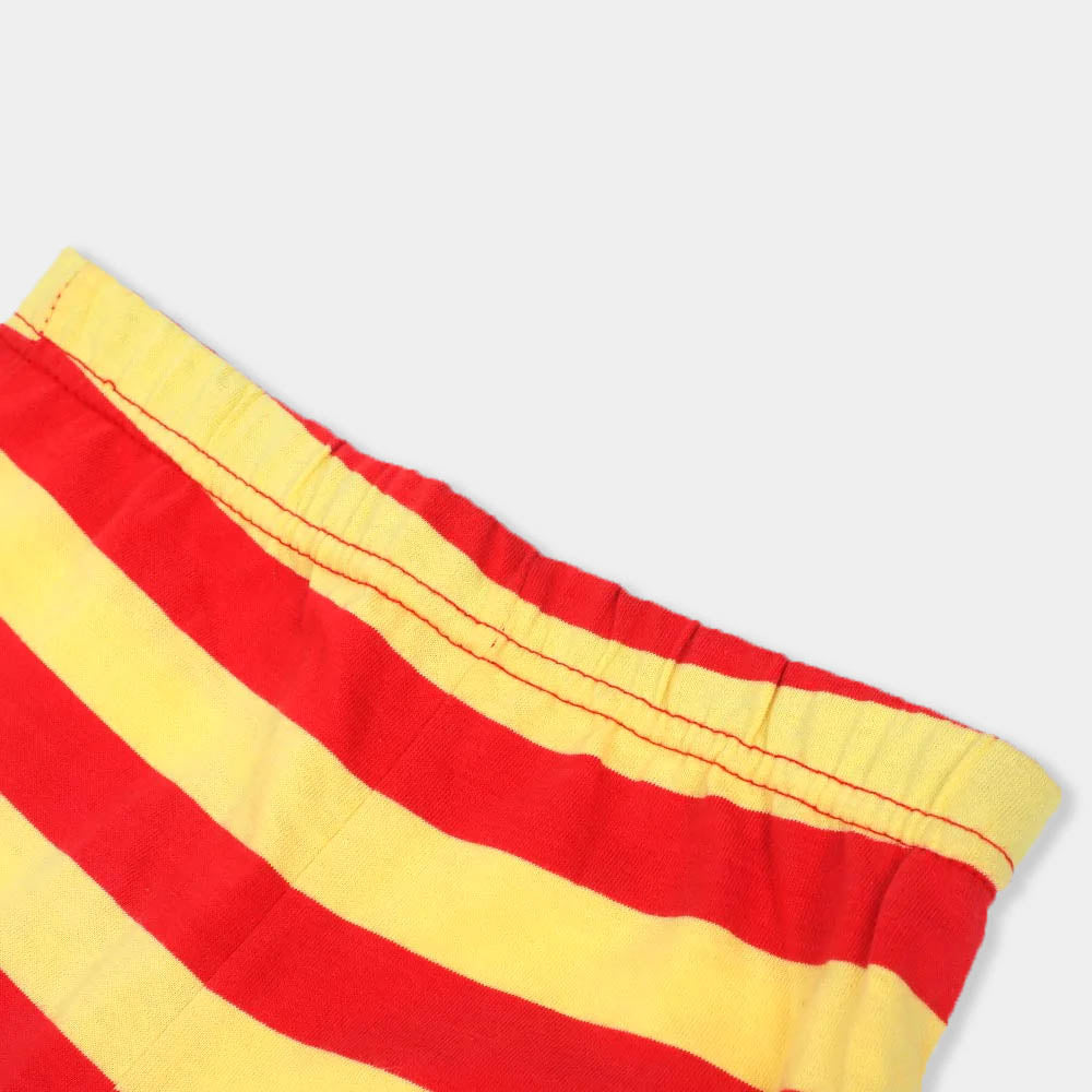 Girls Tight Yarn Dyed E-C  - Red Yellow