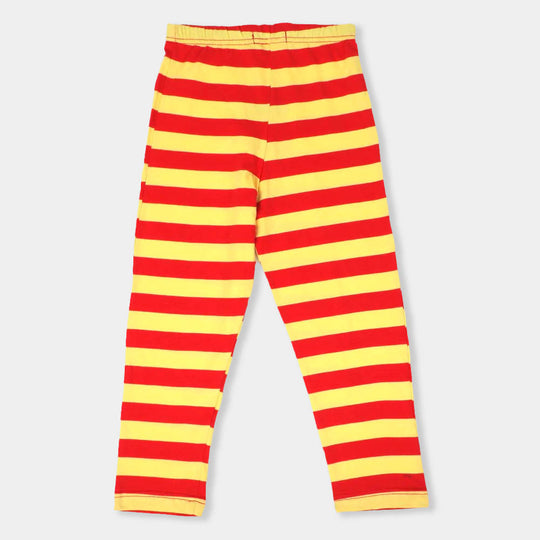 Girls Tight Yarn Dyed E-C  - Red Yellow