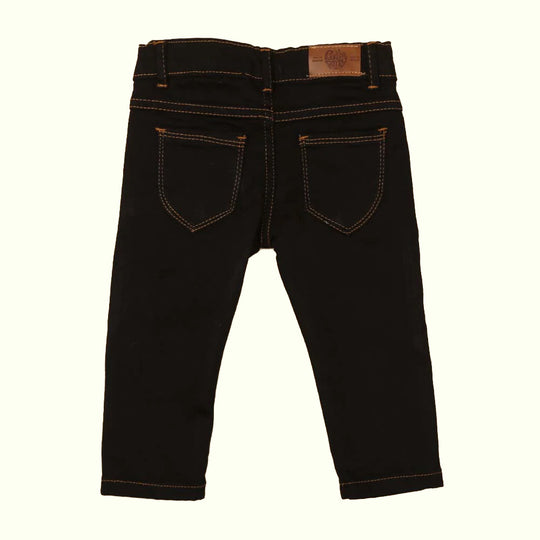 Rainbow Denim Pant For Girls - Black