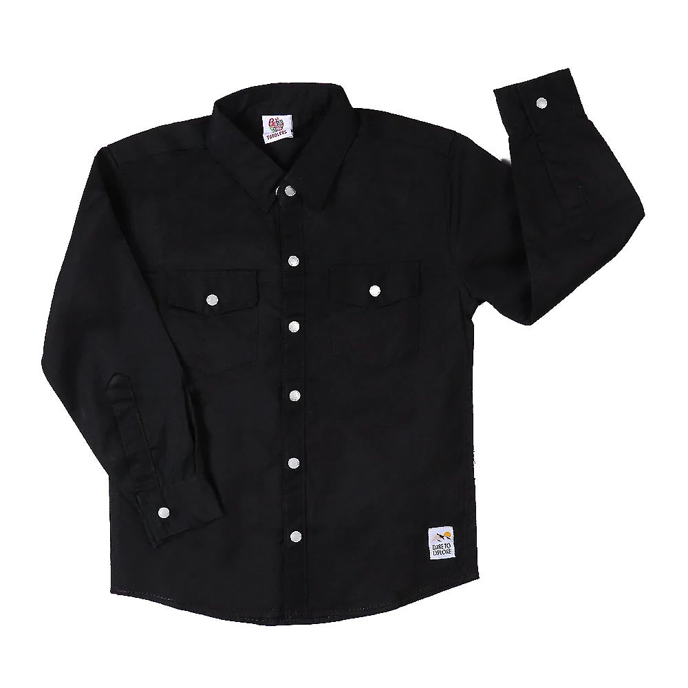 Nature Vibes Casual Shirt For Boys - Black