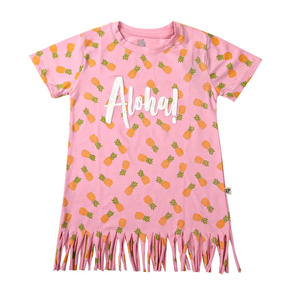 Infant Aloha T-Shirt For Girls - Pink