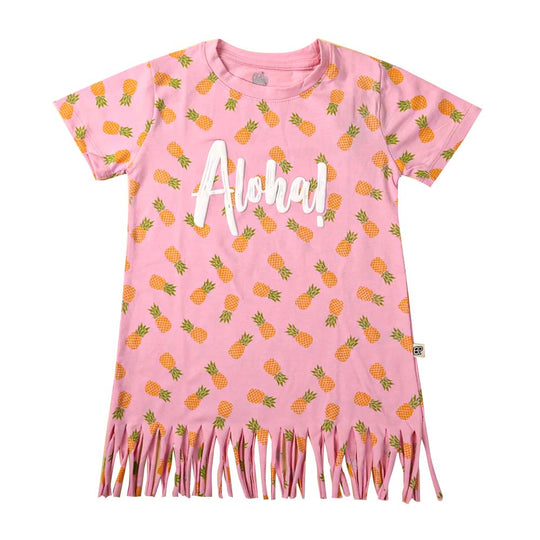 Infant Aloha T-Shirt For Girls - Pink