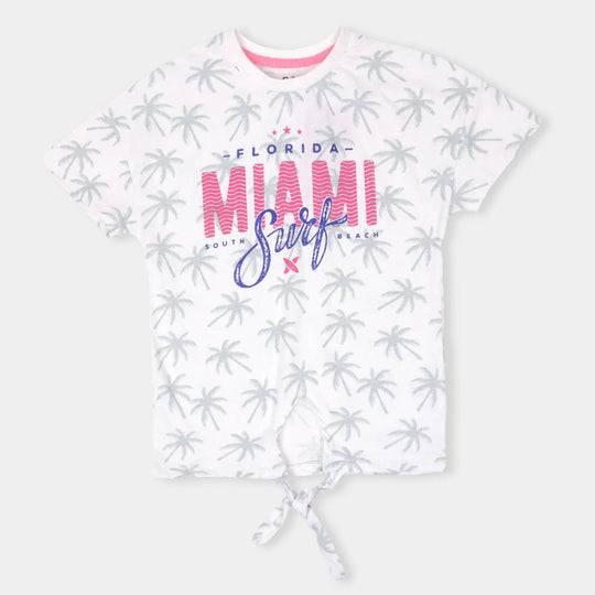 Girls T-Shirt Miami Surf Girls -White