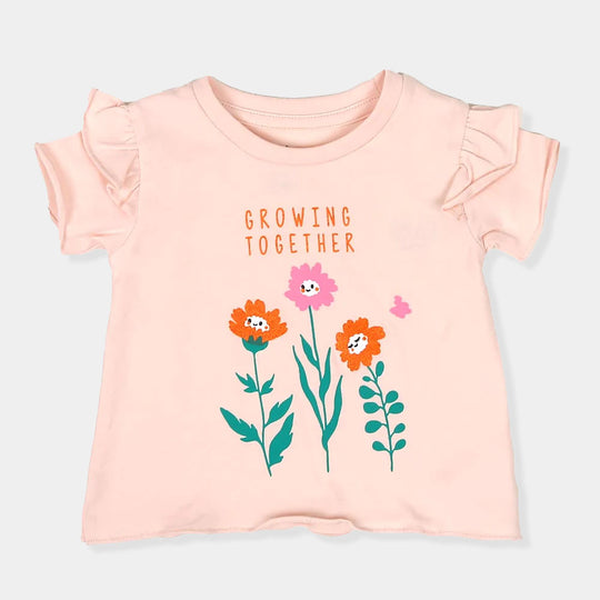 Infant Girls T-Shirt Growing Together - Light Pink