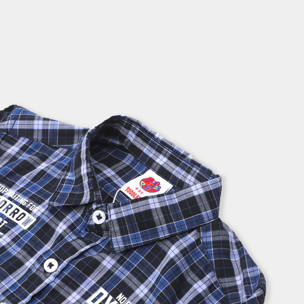 Boys Casual Shirt Never Look Back - N. Blue Check