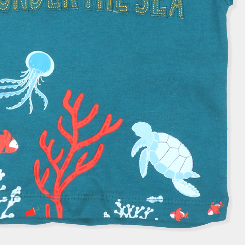 Infant Boys T-Shirt Under The Sea -Harbor Blue