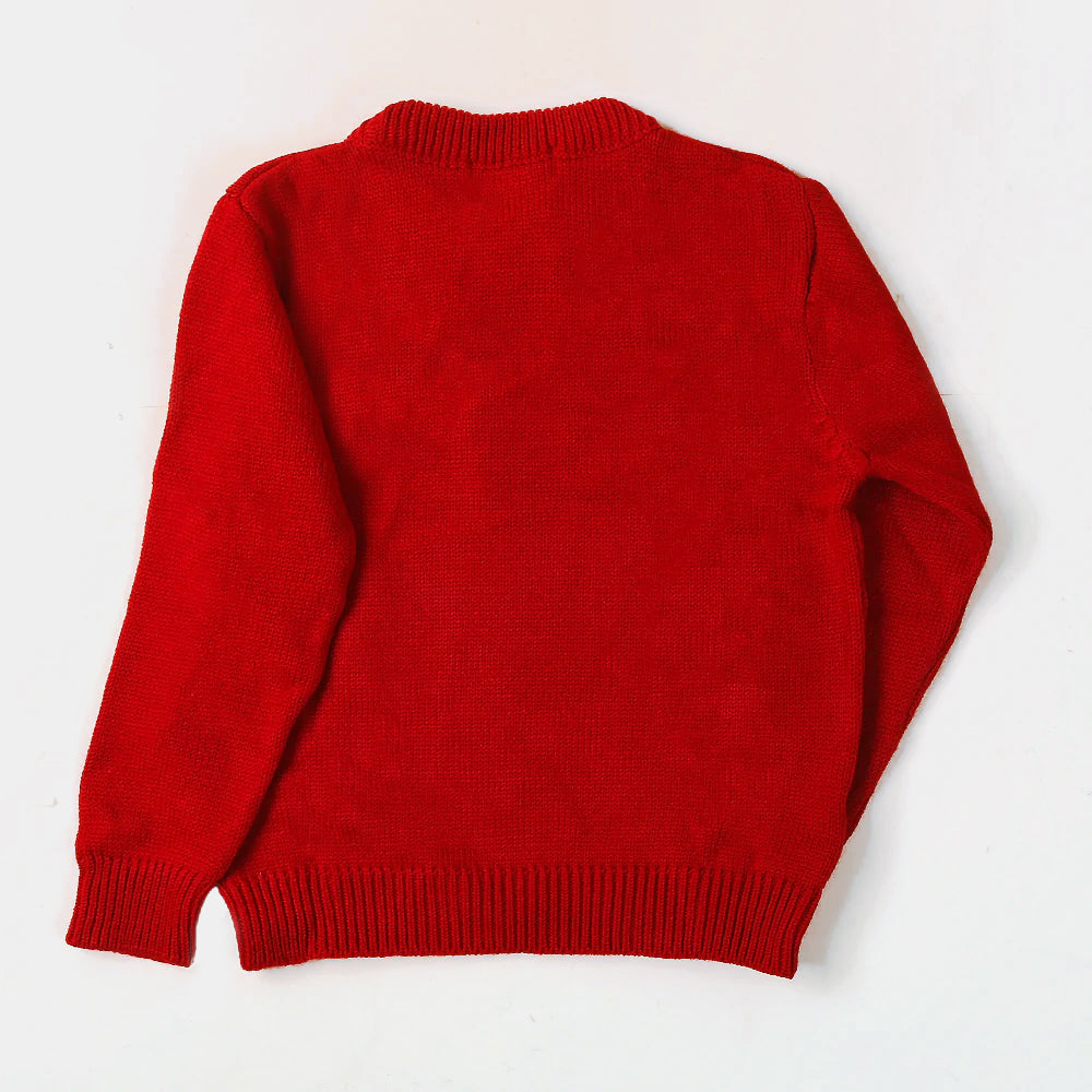 Basic Sweater For Girls - Red