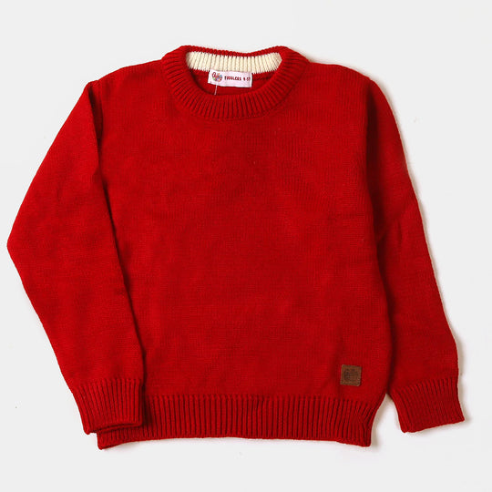 Basic Sweater For Girls - Red