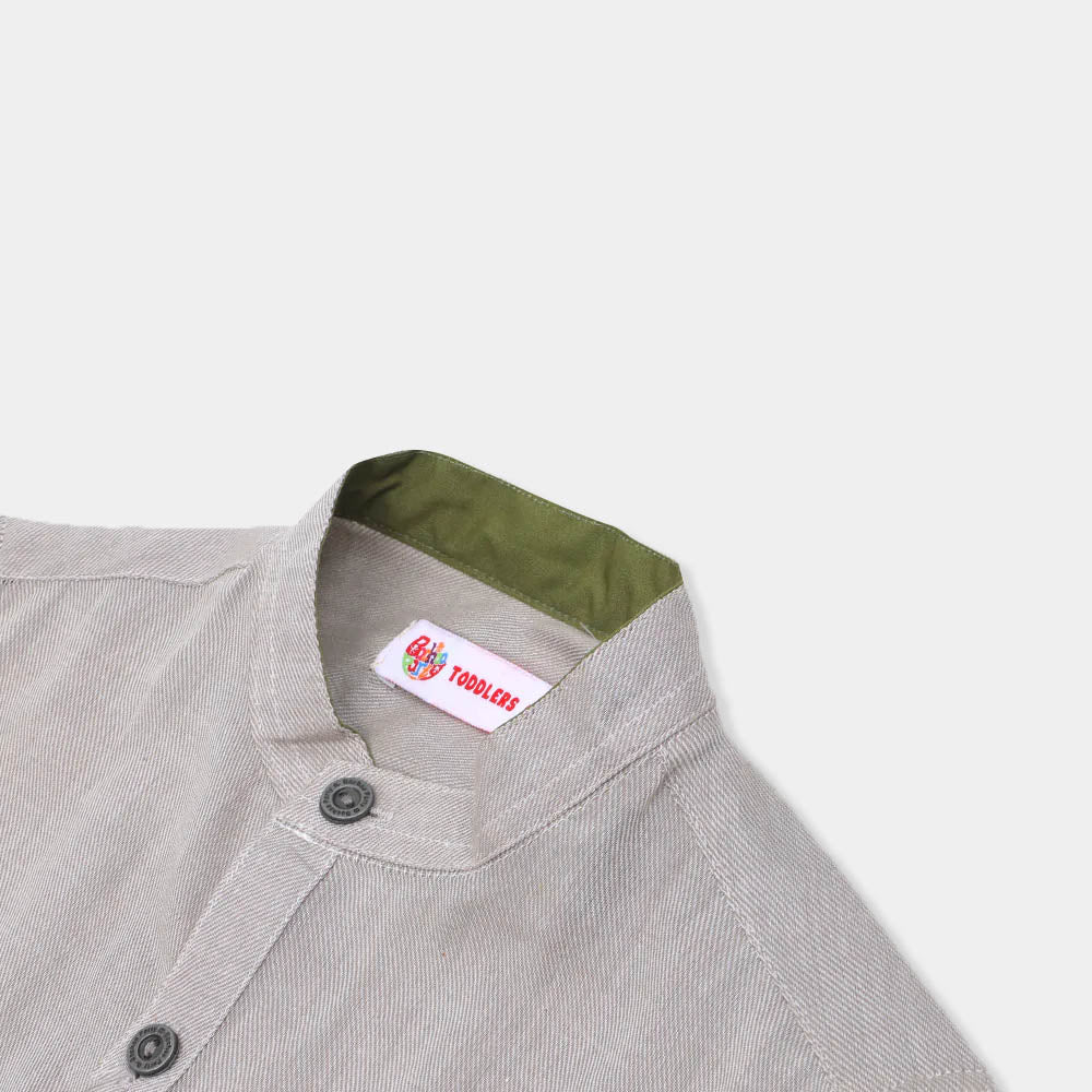 Boys Casual Shirt Pin Pocket - Light Beige
