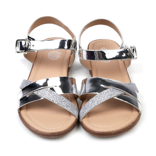 Fancy Shiny Sandal For Girls - Silver