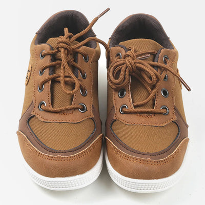 Casual Lace Up Sneakers For Boys - Camel