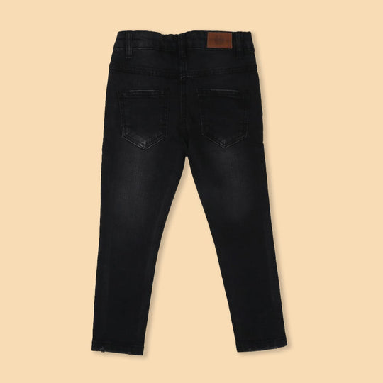 Basic Denim Pant For Girls - Black