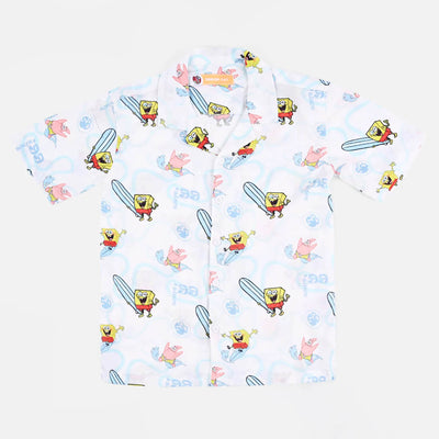 Boys Cotton Casual Shirt Character - White