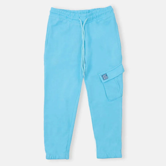 Boys Terry And Fleece Pyjama Single Pocket - AQUA