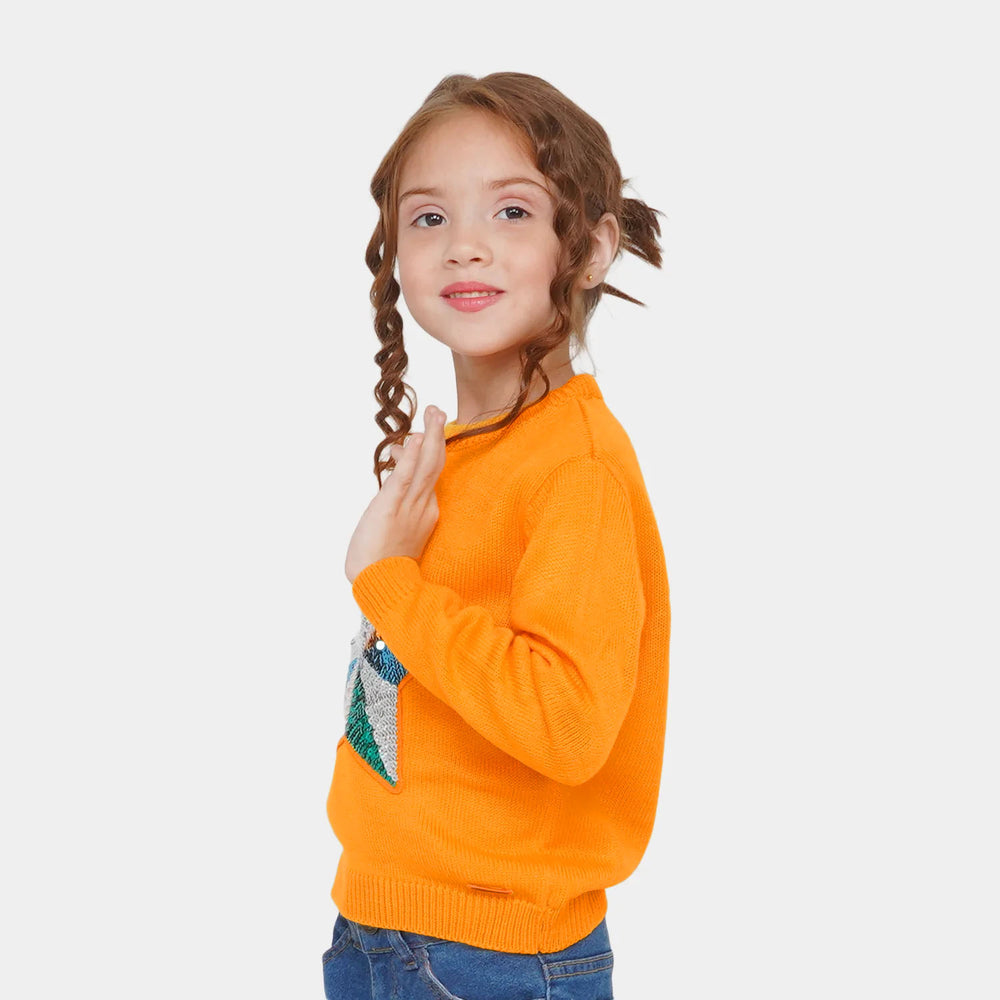 Girls Sweater Shine Star - Saffron