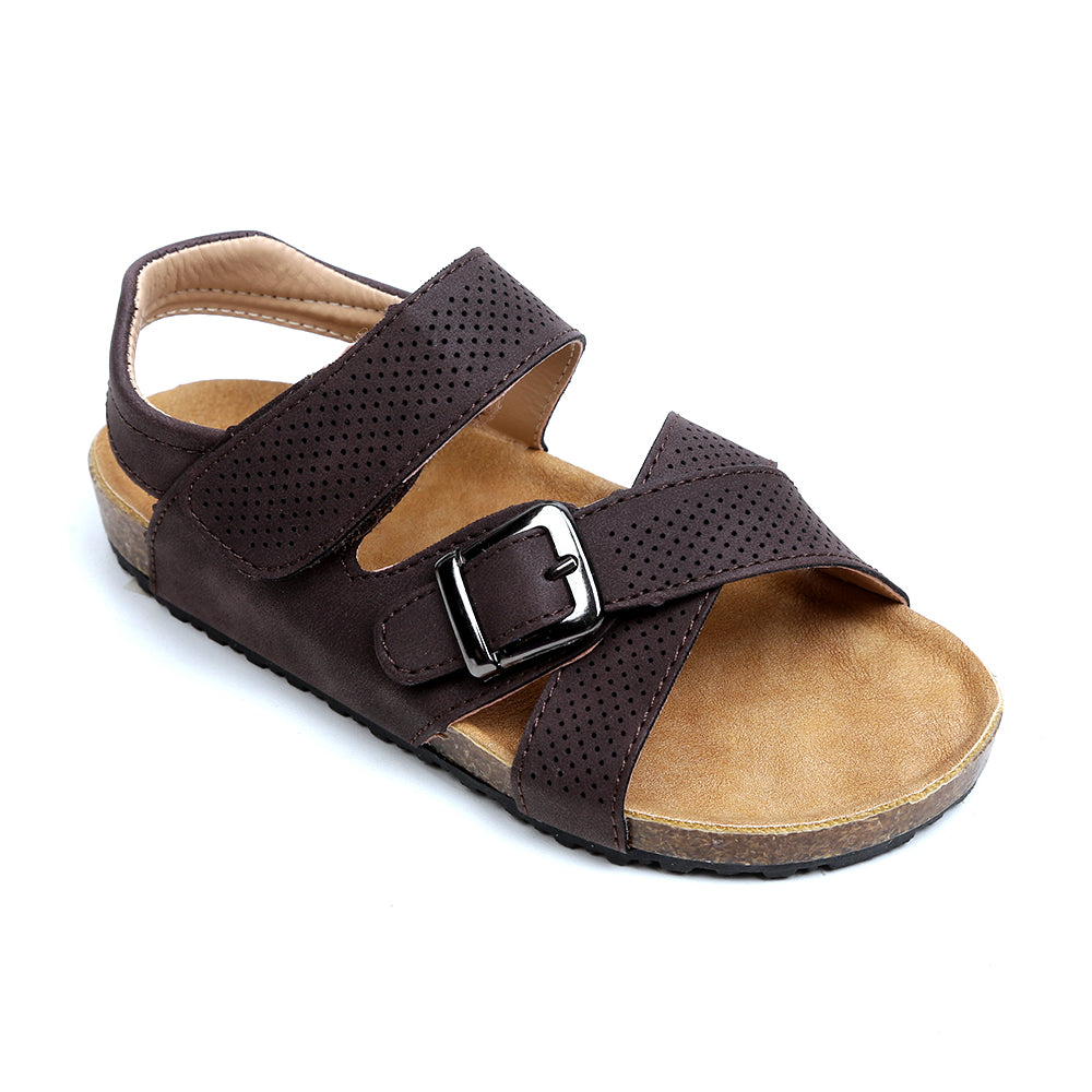 Buckle Strap Sandal For Boys - Brown