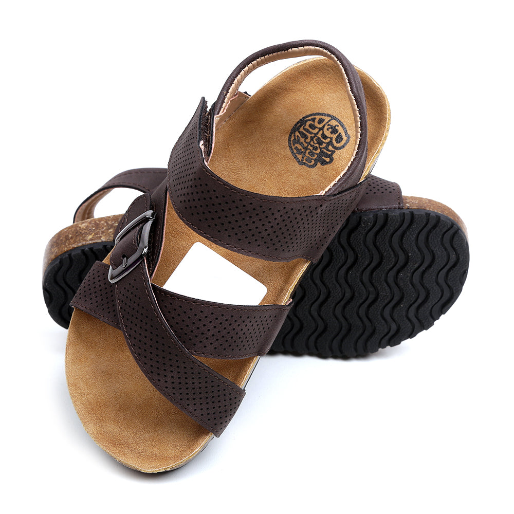Buckle Strap Sandal For Boys - Brown