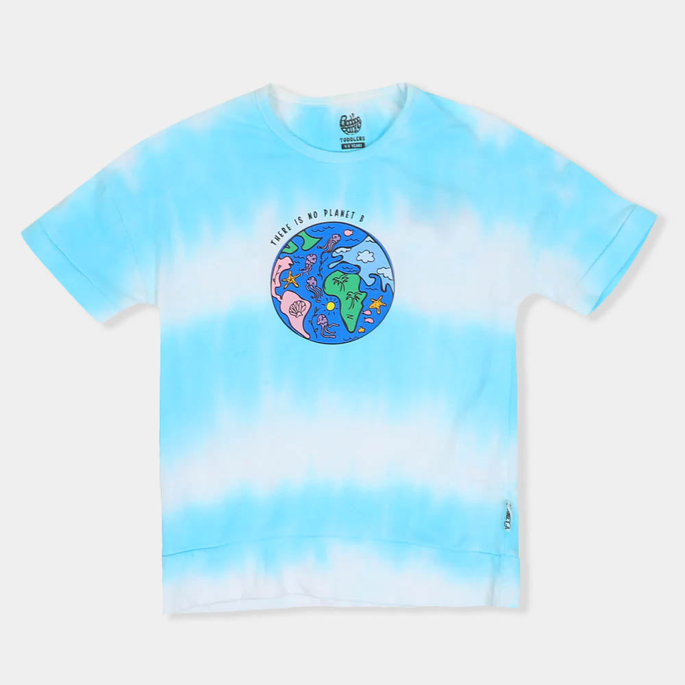 Girls T-Shirt No Planet B - Tie Dye 1