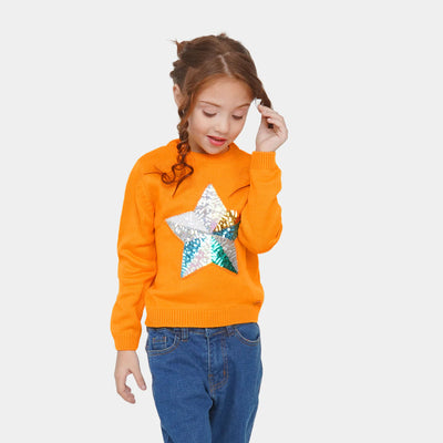 Girls Sweater Shine Star - Saffron