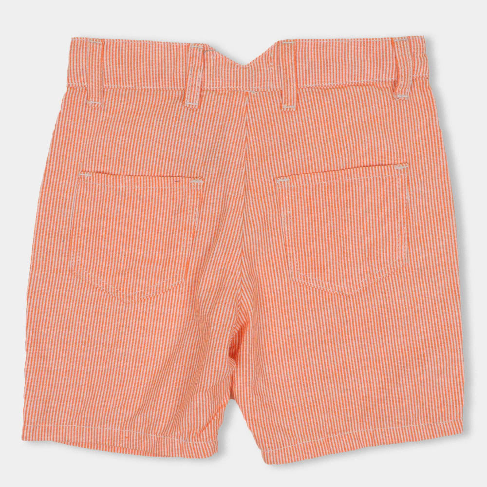 Boys Short Cotton Striper - Orange