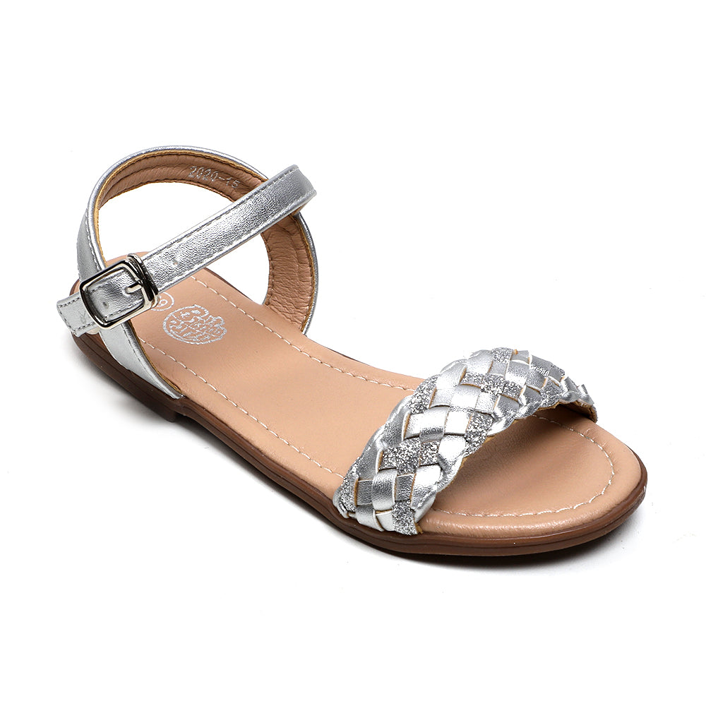 Fancy Strap Sandals For Girls - Silver