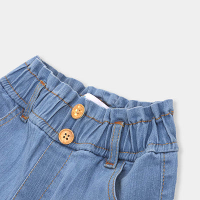 Girls Short Denim Flamingo-Ice Blue