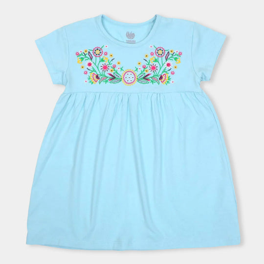 Girls Casual Top Embroidered - Blue