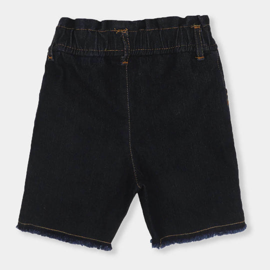 Girls Short Denim Flamingo-Navy Blue